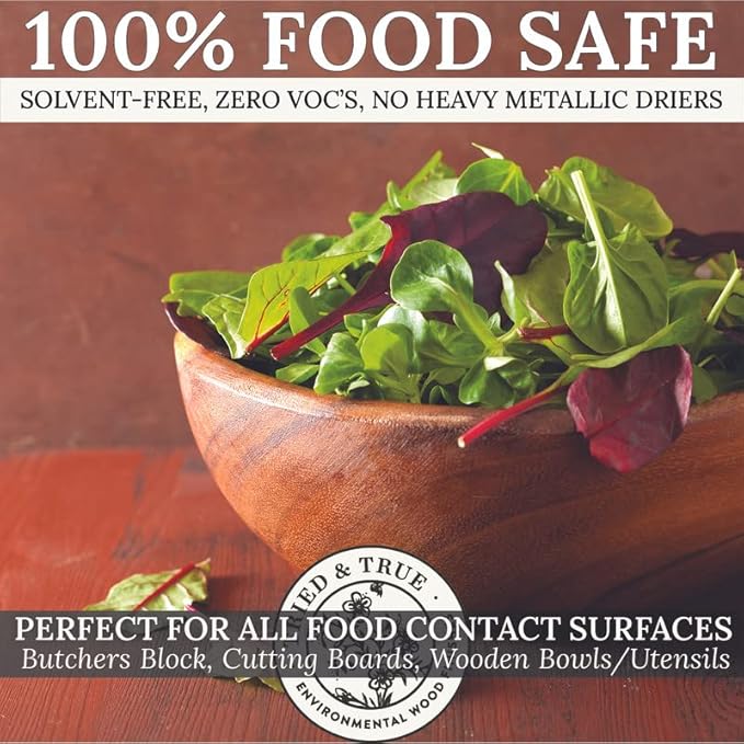 Tried & True Original Wood Finish, Quart - Linseed Oil & Beeswax Blend, Ideal for All Woodwork, Long-Lasting Durability, Food Safe Sealer, Non-Toxic Wood Finish