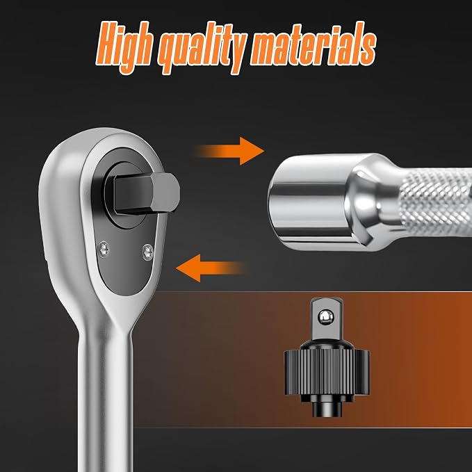 Digital Torque Wrench Set, 3.09-62.6 Ft.lb/4.2-85 Nm, 3/8" Drive Inch Pound Torque Wrench Electronic with Buzzer & LCD Indicator, Torque Wrench Set for Motor Cars Auto Repair