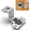 Chibery 10 Pack 1-1/2" Overlay 4D Soft Close Concealed Hinges for Face Frame Door, Adjustable Closing Speed, Smooth Slow Self Close Hinges, Satin Nickel, 105° Open Angle Stainless Steel Cabinet Hinges