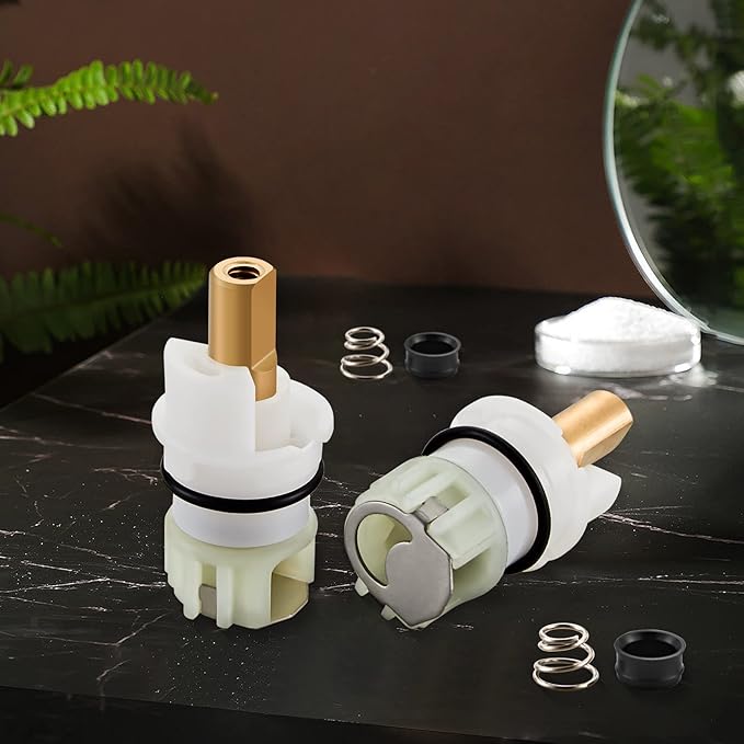 RP25513 faucet stem assembly Replacement Kit for two handle faucet repair kit with RP24096 Cartridge RP4993 Seats Springs RP24097 1/4 Turn stop, 2 Pack
