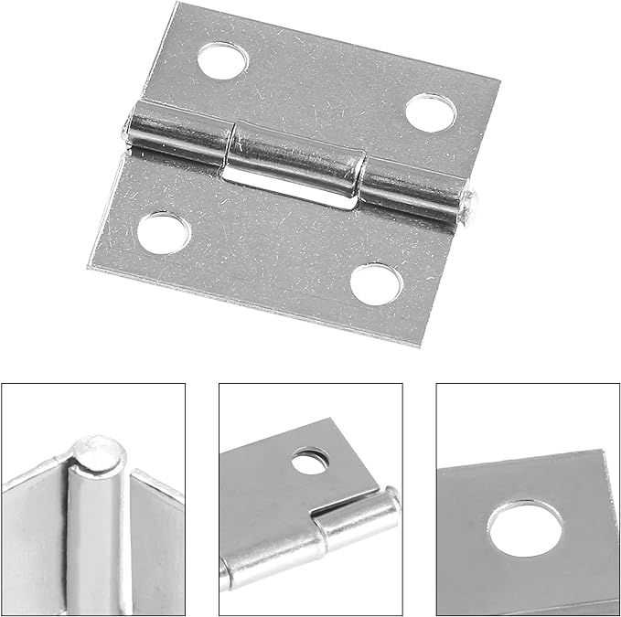 Piutouyar 6Pack Butt Hinge 1 Inch Mini 304 Stainless Steel Small Cabinet Folding Craft Hinges With Mounting Screws for Boxes Gate Drawer