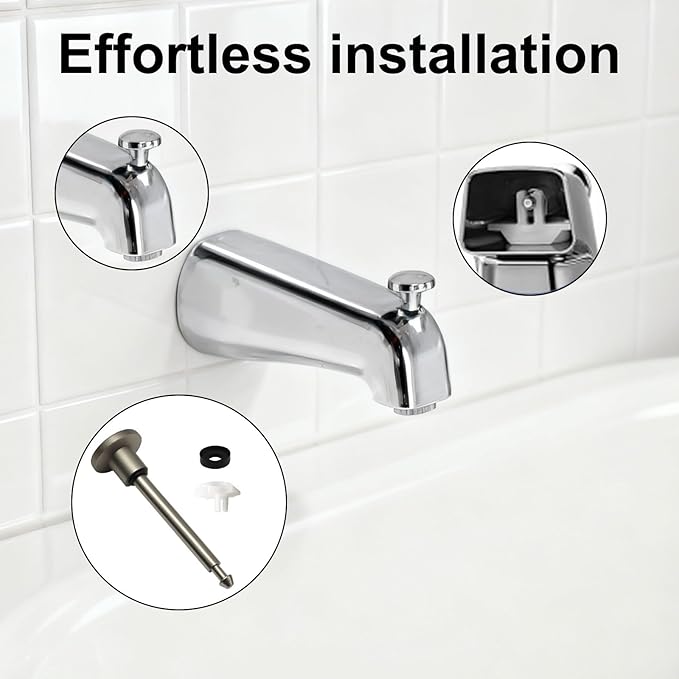 Waziaqoc 2 Set Tub Spout Diverter Repair Kit, Includes 2 x Diverter Valve Stems, 2 x Cup Seals and 2 x Gates, Leaky Faucet Repair Replacement Parts for Bathroom Shower Bathtub, Bronze