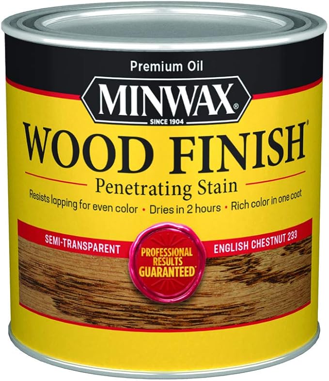 Minwax 223304444 Wood Finish, English Chestnut, 1/2 Pint