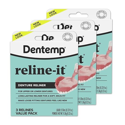 Dentemp Denture Reline Kit Value Pack - Advanced Formula Reline It Denture Reliner - Denture Kit to Refit and Tighten Dentures for Both Upper & Lower Denture (3 Pack (9 Relines))