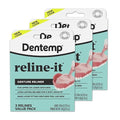 Dentemp Denture Reline Kit Value Pack - Advanced Formula Reline It Denture Reliner - Denture Kit to Refit and Tighten Dentures for Both Upper & Lower Denture (3 Pack (9 Relines))