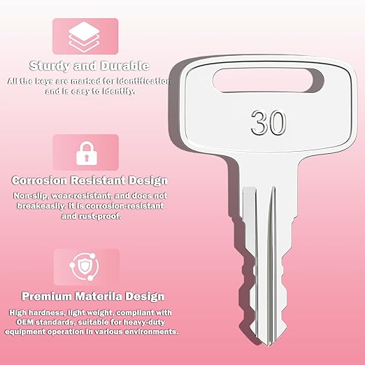 Heavy Equipment Ignition Keys, 10 Pcs 160431 Ignition Keys Fit Wacker Neuson Trench Roller RT56-SC, RT82-SC, RT82-SC2, RTX-SC, RD7H-ES1