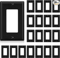 AIDA 1-Gang Standard Light Switch Cover Plate, Decorative Outlet Covers, Glossy Black, 20-Pack Unbreakable Polycarbonate Wall Plates for Decorator Device, UL Listed, 4.5" H x 2.75" L