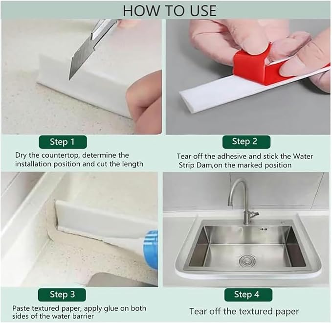 Shower Barrier Water Stopper, Shower Water Dam, Collapsible Shower Threshold Water Dam Bendable Silicone Sink Water Splash Guard Bathroom Water Stopper(Clear,8m/314 inch)
