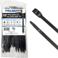 Kable Kontrol Low-Profile Cable Ties 10 Inch 100 Pcs, 120 Lbs Test - Black | Double Locking Cable Ties UL Listed Inline Zip Ties - Chemical, UV & Abrasion Resistant Ties for Automotive & Medical Use