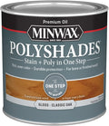 Minwax PolyShades Wood Stain + Polyurethane Finish – ½ Pint, Classic Oak, Gloss
