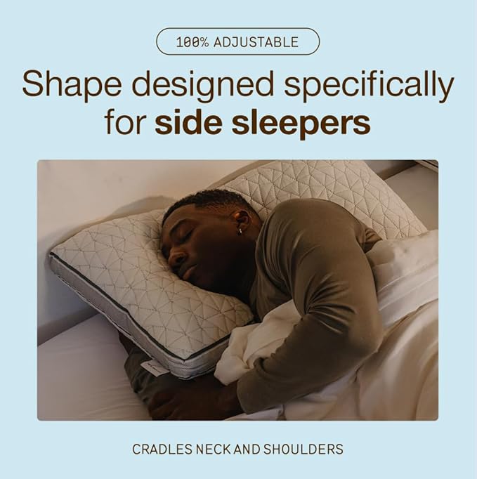 Coop Home Goods Eden Cut-Out Bed Pillow for Side Sleepers, King Size, Adjustable Medium Soft Memory Foam Cooling Pillow with Ergonomic Shoulder Cut-Out, CertiPUR-US/GREENGUARD Gold