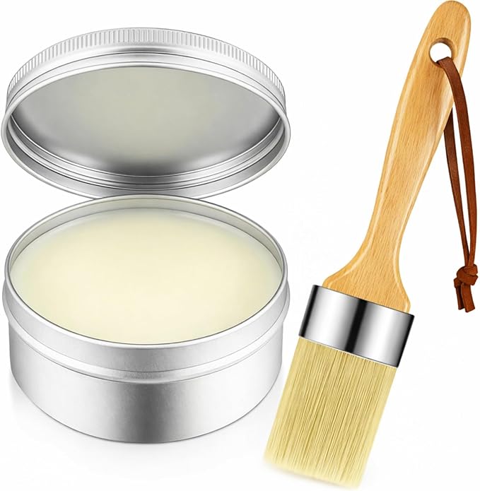 Finishing Wax Furniture Wood Finishing Clear Chalk Paint Waxes Sealing and Painted Brush for Painting Interior Furnitures(7 Ounces,Clear)