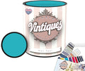 Vintiques Chalk & Mineral Paint, Hot Teal, 32oz - Matte Finish- Easy Application for DIY Projects - Furniture, Wood, Metal, Home Decor and More - includes color card