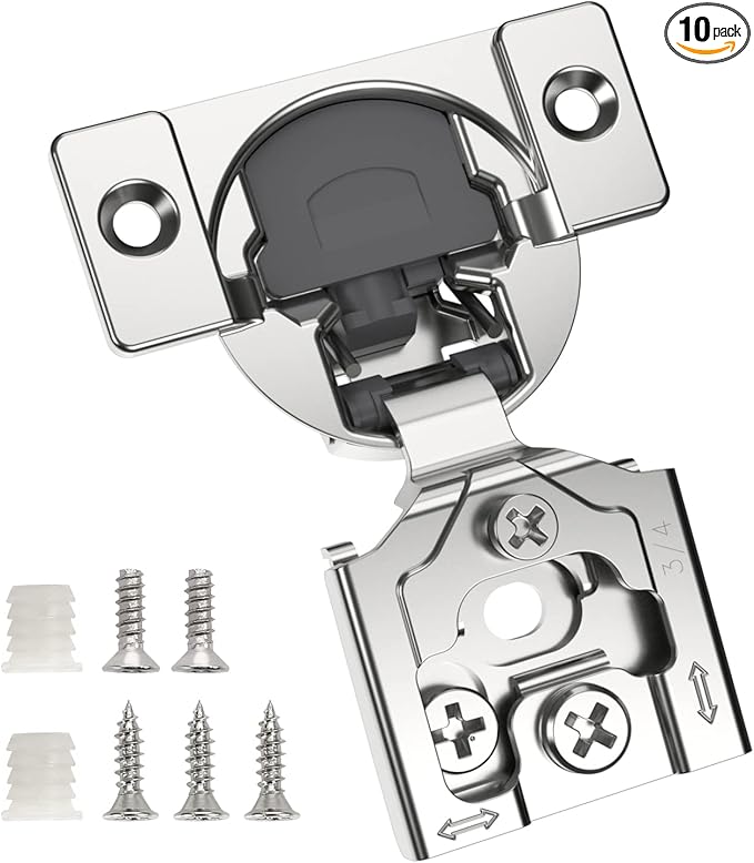 Chibery 50 Pack 3/4" Overlay 3D Soft Close Concealed Hinge for Face Frame Door, Smooth Slow Self Closing Hinges, Satin Nickel, Hidden 105° Open Angle Stainless Steel Hinge for Kitchen Cabinet Door