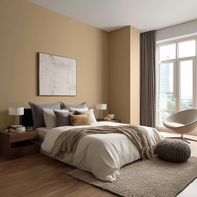 EVOLVE Paint & Primer: Environment-friendly, Low Sheen with One-coat Coverage for Interior & Exterior surfaces (Burlap Brown, 5-Gallon)