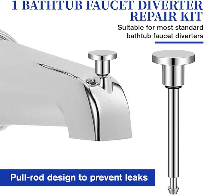 2 Set Tub Spout Diverter Repair Kit, Diverter Tub Spout, Including 2 Diverter Valve Stems 2 Seals and 2 Diverter Gates, Shower Diverter for Bathroom Shower Bathtub Leaky Faucet Repair Replacement Part