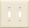 ENERLITES Toggle Light Switch Wall Plate, Gloss Finish, Midway Size 2-Gang 4.88" x 4.92", Unbreakable Polycarbonate Thermoplastic, UL Listed, 8812M-LA, Light Almond