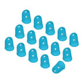 PATIKIL Finger Tip Covers Cots, Light Blue Silicone Finger Protectors Gloves Breathable Reusable Fingertip Caps with Air Holes for Dry Skin Finger Cracking, S, 15 Pcs