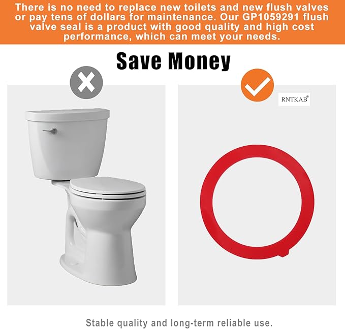 Flush Valve Seal for Kohler, 3-Pack GP1059291 Silicone Replacement for Toilet - Upgraded Leak-Proof Gasket Seal Kit Compatible with Kohler Canister, K-GP1059291