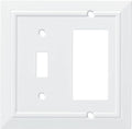 Franklin Brass Classic Architecture (1-Pack) Decorative Light Switch Covers Combination Pure White Toggle, Decorator/Rocker Combo | Wall Plate Outlet Cover Switch Plates W35246-PW-C