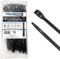 Kable Kontrol Low-Profile Cable Ties 12 Inch 100 Pcs, 120 Lbs Test – Black | Double Locking Cable Ties UL Listed Inline Zip Ties - Chemical, UV & Abrasion Resistant Ties for Automotive & Medical Use