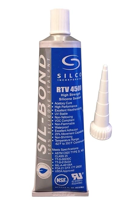 Silicone RTV 4500 Food Contact Safe High Strength Silicone Sealant, Clear (2.8 FL. Ounce)