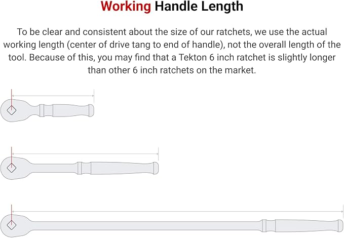 TEKTON 1/4, 3/8, 1/2 Inch Drive Ratchet Set, 3-Piece | SRH99003 | 9, 12, 18 in., Non-Quick-Release, Polished Handle
