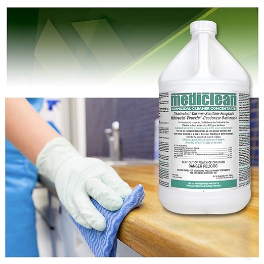 221591909 Mediclean Germicidal Cleaner Concentrate, Disinfectant, Sanitizer, Inhibits Mold and Mildew, 1 gal
