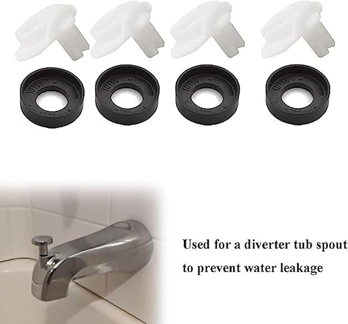 4PCS 101237 OEM for Moen Cup Seal & Diverter Gate for Plumbing Fixture or Faucet, 3800 Tub Spout Replacement Part