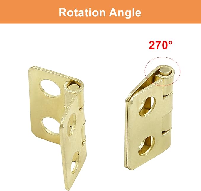 50 Mini Hinges, 0.47"x0.51", Iron Butt & Bronze, Doll House DIY Hinges for Mini Cabinet & Wooden Box