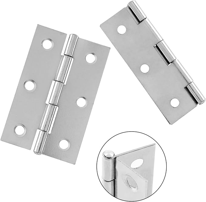Murtenze 12 Pack 2.5 Inch Door Hinge, Silver Butt Hinges with Mounting Screws