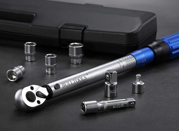 BULLTOOLS 3/8-inch Drive Dual-Direction Click Torque Wrench Set 90-tooth High Accuracy Torque Wrench with Buckle (10-100ft.lb/20-135Nm)