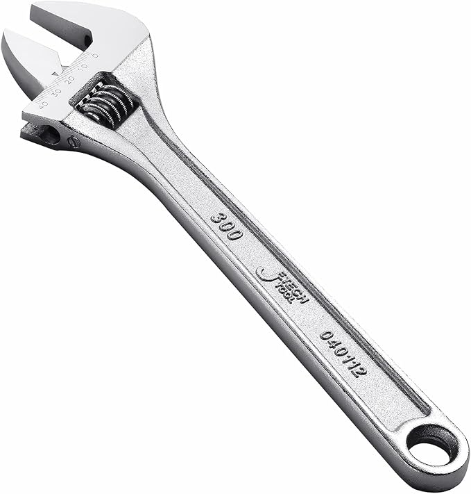 Jetech 12-Inch Adjustable Wrench - Professional Heavy Duty Chrome Vanadium Steel Shifter Spanner with Inch/Metric Scale Wide Caliber Opening