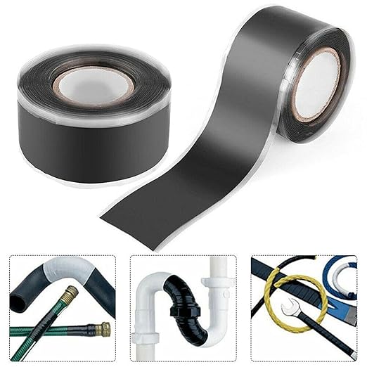 Black Seal Self-Fusing Silicone Repair Tape, Waterproof Pipe Sealing, Stretch-Resistant Tape Weatherproof Self Fusing Sealing Tape for Emergency Pipeline Repair/Cable Bandage/Tool Fixing