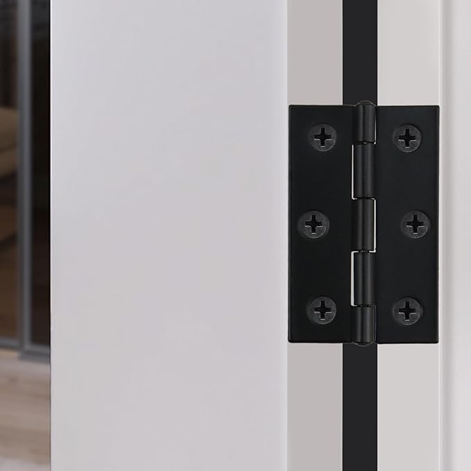 MY MIRONEY 20PCS Stainless Steel Folding Hinges 2-1/2 Inch Black Cabinet Door Hinge Home Furniture Hardware Hinge for Wooden Box, Door and Window, DIY Projects
