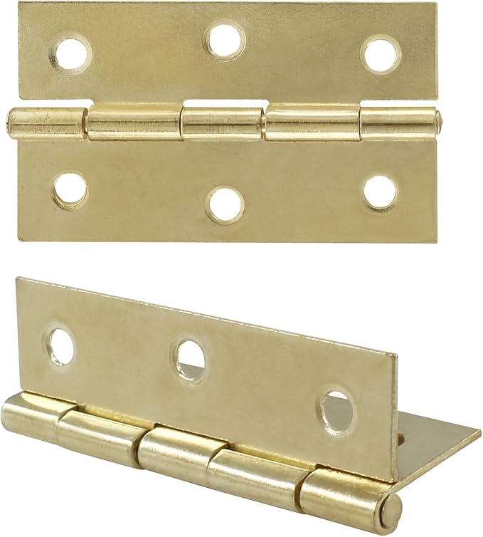 Murtenze 12 Pack 2.5 Inch Door Hinge, Gold Butt Hinges Ball Bearing, Window and Outdoor Hinges With Mounting Screws