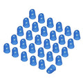 PATIKIL Finger Tip Covers Cots, Deep Blue Silicone Finger Protectors Gloves Breathable Reusable Fingertip Caps with Air Holes for Dry Skin Finger Cracking, S, 30 Pcs