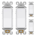 AIDA 4 Pack Single Pole Rocker Decora Light Switch, 15 Amp Self-grounding Electrical Light Switches, Residential Grade, UL Listed, Glossy White