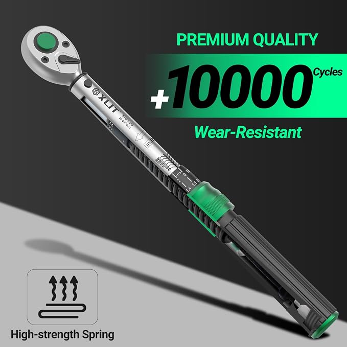1/4" Drive Click Torque Wrench, 20-240 in.lb/2.3-27 Nm, Dual-Direction Adjustable 72 Tooth Ratchet, ±3% Accuracy Small Torque Wrench for Bike and Motorcycle