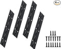 Continuous Piano Hinges, Black 304 Stainless Steel Folding Hinges with Mounting Screws for Doors Cabinets Windows Boxes, 6 Inch (4 Pack)