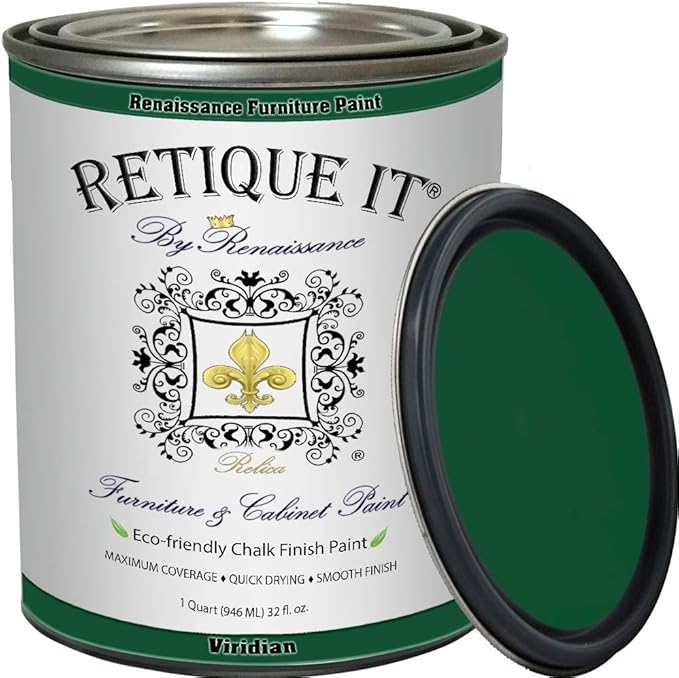 Retique It® RFP-P16-Viridian by Renaissance Chalk Finish Paint 16 oz (Pint) Viridian 48