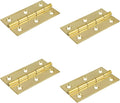 3 Inch Solid Brass Butt Hinges 4Pcs, Narrow Cabinet Door Hinges with Screws for Furniture, Cupboard, Closet, Dresser, Wooden Box, Jewelry Box