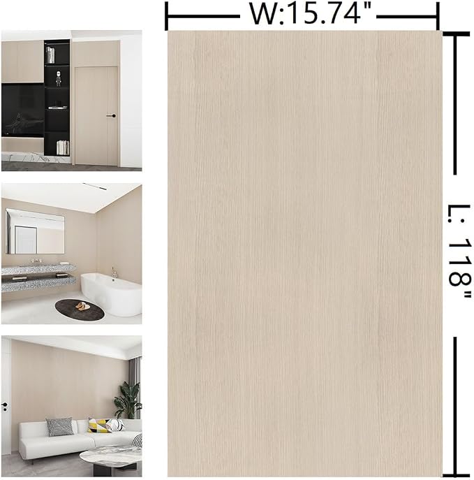 Cream Wood Grain Contact Paper Peel and Stick Wood Wallpaper 15.74"x118" | Waterproof Removable Natural Wood Contact Paper for Countertops Cabinets Desk Table Door Dresser Vinyl Furniture Warp