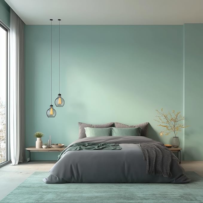 EVOLVE Paint & Primer: Environment-friendly, Low Sheen with One-coat Coverage for Interior & Exterior surfaces (Seafoam Green, 5-Gallon)