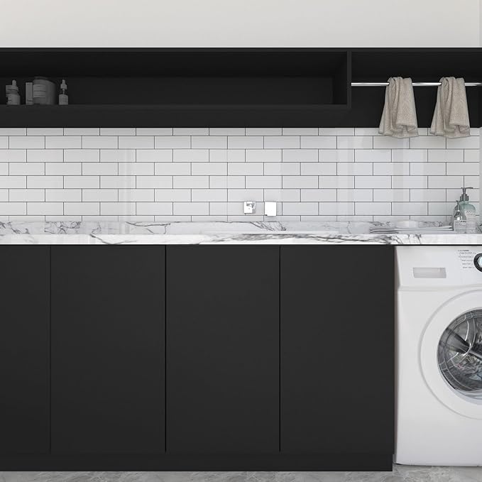 200"x12" Black Peel and Stick Wallpaper Black Wallpaper Dark Contact Paper for Cabinets Dark Wall Covering for Walls Removable Solid Color Vinyl Wrap Self Adhesive Contact Paper Matte