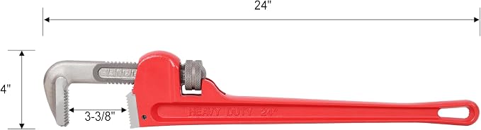 4Pcs 8&10&14&24-inch Straight Heavy Duty Pipe Wrench Set Plumber Adjustable Water Alloy Steel Grip Plumber's Wrench Plumbing Tools