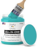 Chalky Chicks All-in-One Chalk Paint for Furniture or Cabinet - 8 Fl Oz - Matte Finish Mermaid (Green Teal) for Metal, Wood Furniture Paint - No Sanding All-in-One for Home Decor & Crafts, USA Made