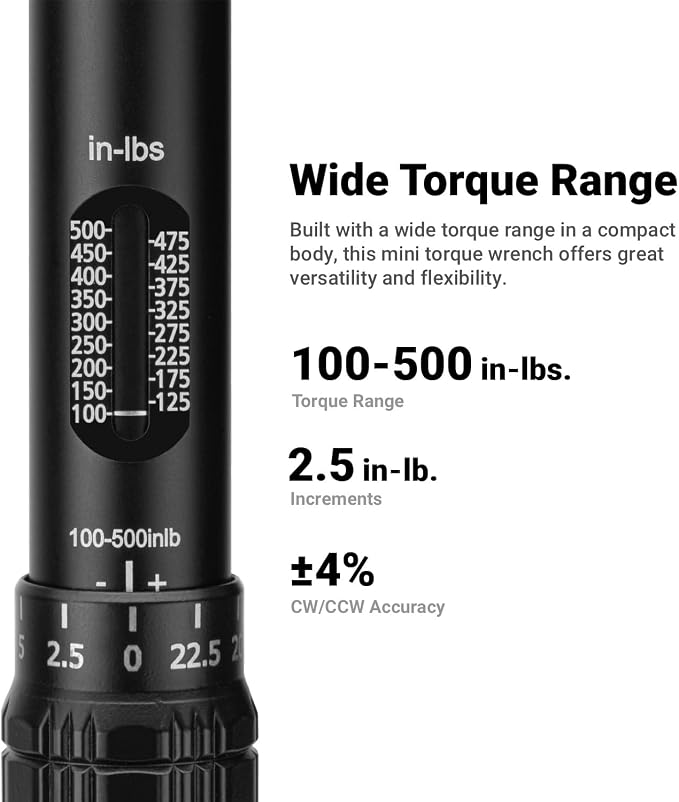 The Capri Tools 3/8 in. Drive Mini Torque Wrench, 100-500 in. lbs.