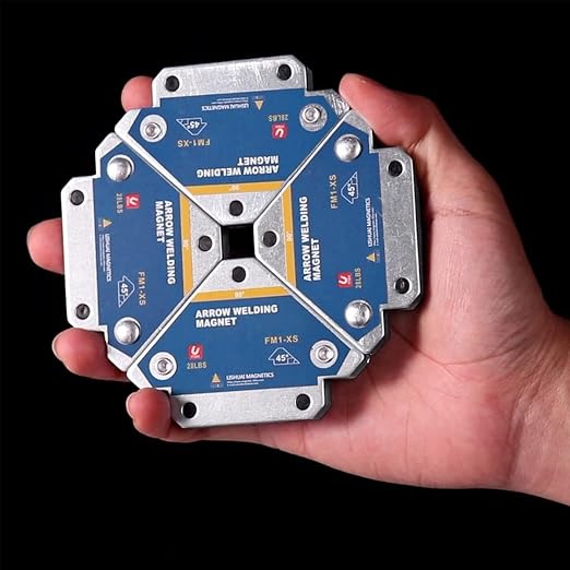 28lb Welding Magnets, Heavy Duty Magents Holder, 4Pcs 3" Strength Strong Magnetic Clamps Arrow Holder Metal Working Mig Tools and Equipment 45, 90, 135 Degree Angle in Soldering, Marking Off, Pipe