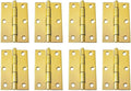 QCAA Narrow Butt Utility Hinge, Thicker, Swaged with Removable Loose Pin for Cabinet Door or Box Hinge, 3"x2"x1.6mm, Brass Plated, Made in Taiwan, 8 Pack